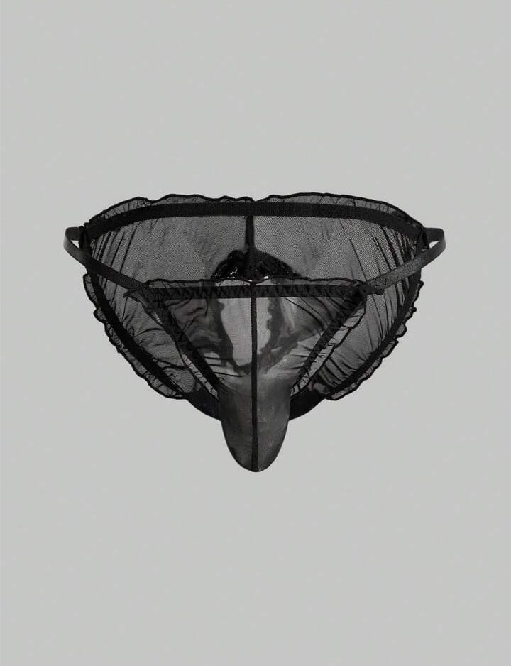 Men's Sheer Mesh Open Crotch Briefs, Underwear